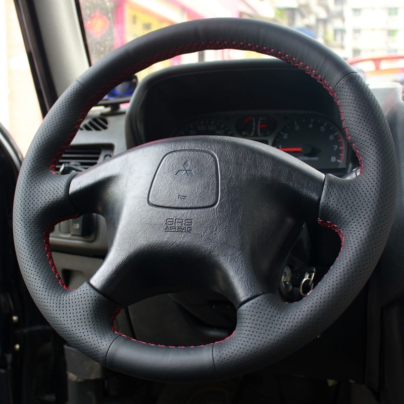 Loncky Auto Custom Fit OEM Black Genuine Leather Car Steering Wheel